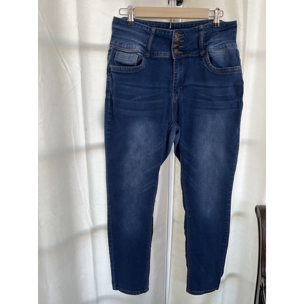 Bamboo Women's Jeans Skinny High Waist Stretch Blue Denim Size 17